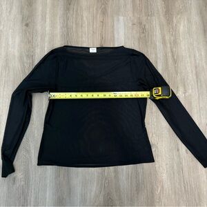 Abercrombie & Fitch Sheer Black Long Sleeve Top